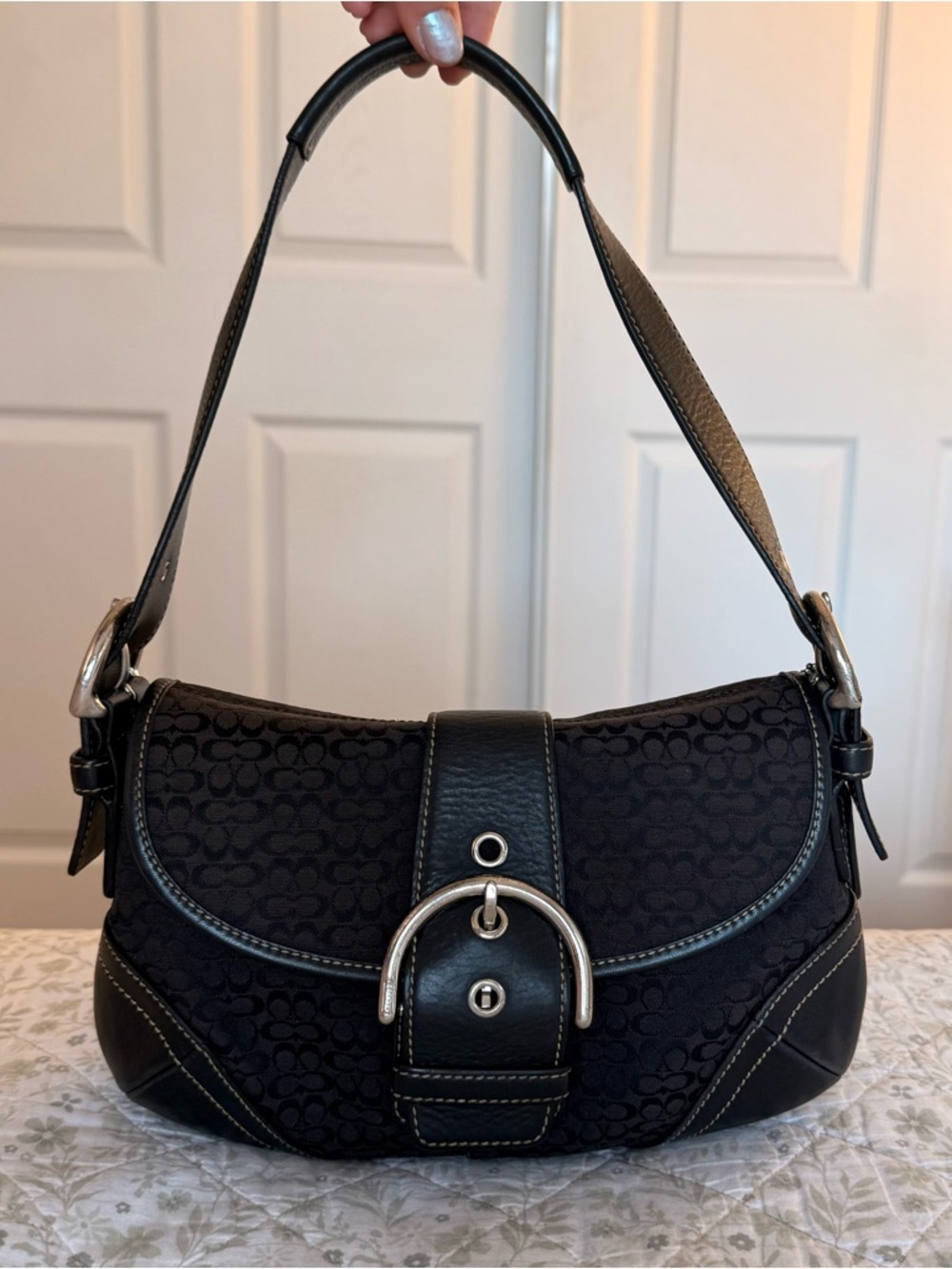 Vintage Coach Soho Signature Canvas Black Bag